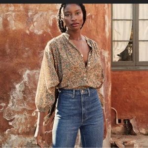 DÔEN O’Keefe top in yellow laurel canyon rose